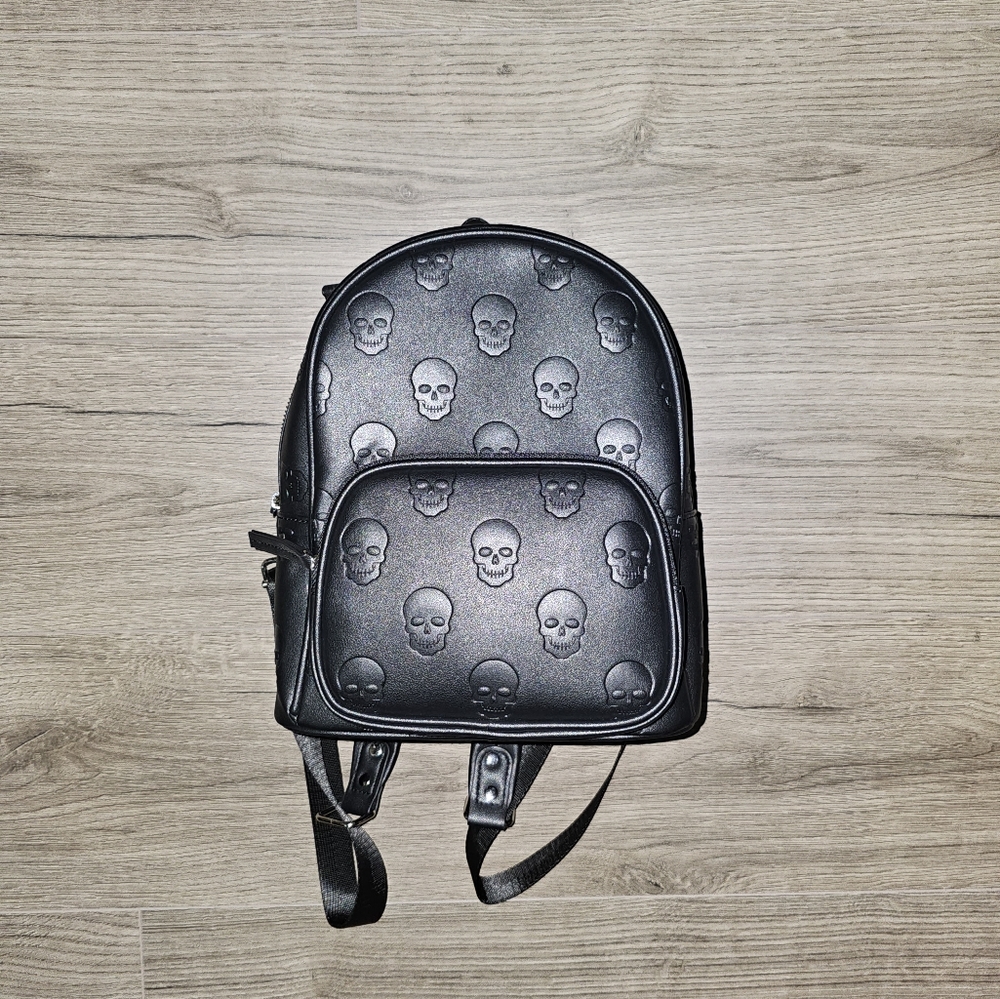 Skull Monogram Mini Backpack Black Mad Engine